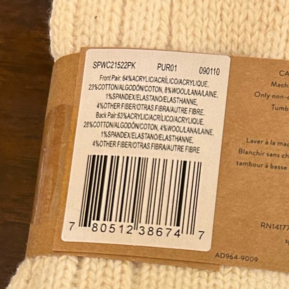 Sperry Women's Casual Comfort Boot Crew Socks Burgundy Mix 2 Pair NWT - Picture 3 of 3